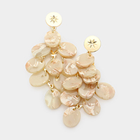 Patterned Resin Oval Cluster Vine Link Dangle Earrings