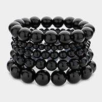 5PCS - Pearl Strand Stretch Bracelets
