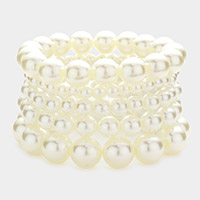 5PCS - Pearl Strand Stretch Bracelets