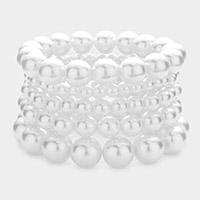 5PCS - Pearl Strand Stretch Bracelets