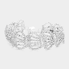 Rhinestone Pave Evening Bracelet