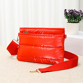 Solid Puffer Crossbody Bag