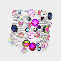 Bubble Stone Embellished Hinged Bracelet