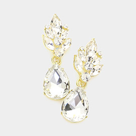 Teardrop Stone Dangle Evening Earrings