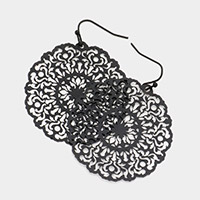 Filigree Brass Metal Dangle Earrings