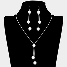 Dropped Pearl Y Necklace