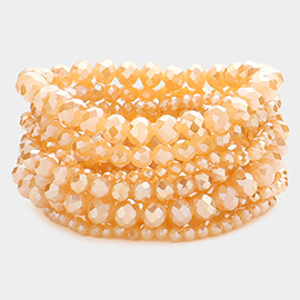 9PCS - Faceted Bead Stretch Bracelets