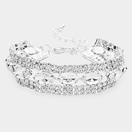 Marquise Stone Accented Evening Bracelet