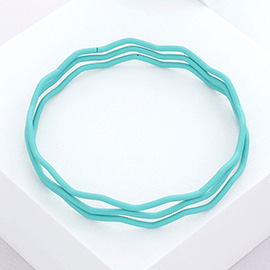 3PCS - Zigzag Chevron Wavy Bangle Bracelets