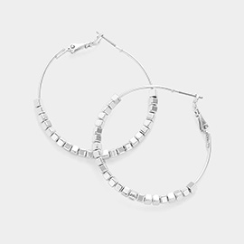 Metal Cube Cluster Hoop Earrings