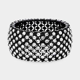Round Rhinestone Crystal Evening Stretch Bracelet 