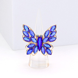 Marquise Stone Cluster Butterfly Stretch Ring