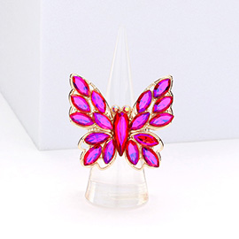 Marquise Stone Cluster Butterfly Stretch Ring