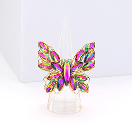 Marquise Stone Cluster Butterfly Stretch Ring