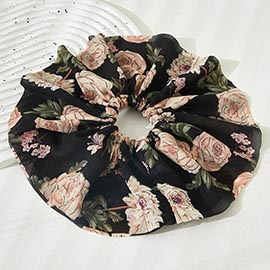 Flower Patterned Scrunchie Hairband