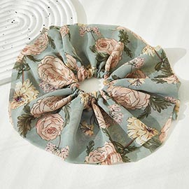 Flower Patterned Scrunchie Hairband