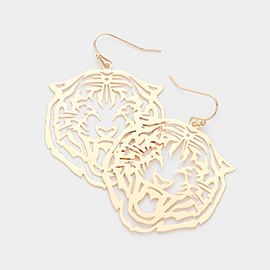 Cut Out Tiger Dangle Earrings