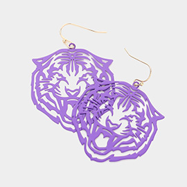 Cut Out Tiger Dangle Earrings