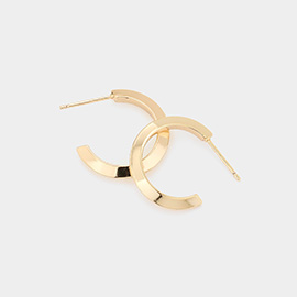 0.8 Inch Brass Metal Hoop Earrings