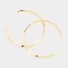2.3 Inch Brass Metal Hoop Earrings