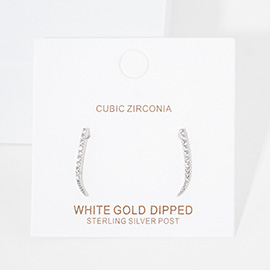 White Gold Dipped CZ Embellished Ear Crawlers