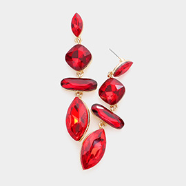 Marquise Crystal Drop Evening Earrings