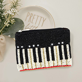 Piano Seed Beaded Mini Pouch Bag