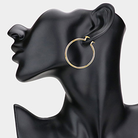 1.5 Inch Metal Hoop Pin Catch Earrings