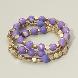 3PCS - Paint Splash Beaded Stretch Bracelets
