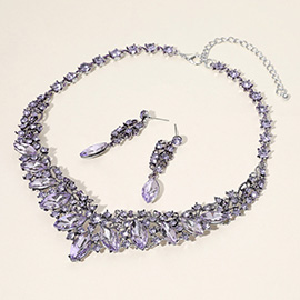 Marquise Stone Accented Evening Necklace