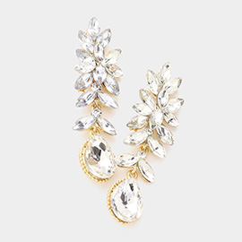 Crystal Rhinestone Marquise Evening Earrings