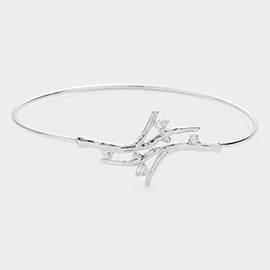 Stone Embellished Metal Twig Bracelet