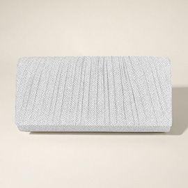 Pleated Shimmery Evening Clutch / Crossbody Bag