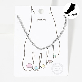 White Gold Dipped Metal Chain Anklet
