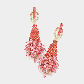 Marquise Stone Cluster Accented Evening Earrings