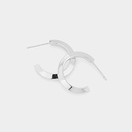 0.8 Inch Brass Metal Hoop Earrings