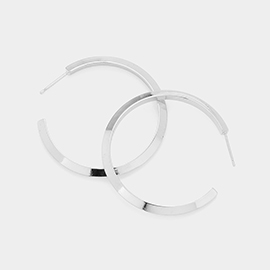 1.6 Inch Brass Metal Hoop Earrings