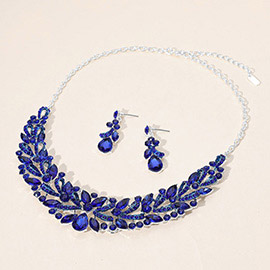 Multi Stone Cluster Evening Necklace