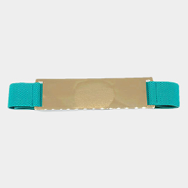 Metal Rectangle Accented Elastic Belt