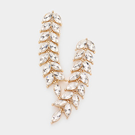 Marquise Stone Cluster Vine Link Dangle Evening Earrings