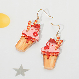 Glittered Resin Ice Cream Dangle Earrings