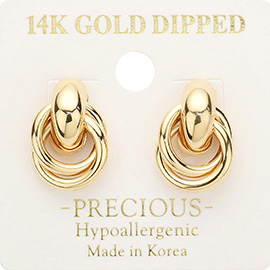 14K Gold Dipped Metal Earrings