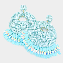 Felt Back Beaded Dangle Earrings