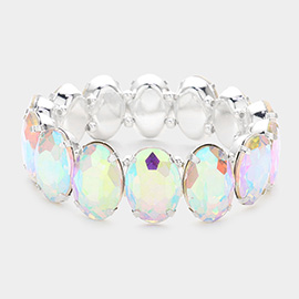 Oval Stone Stretch Evening Bracelet