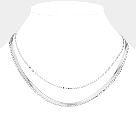 Secret Box _ Metal Chain Triple Layered Necklace