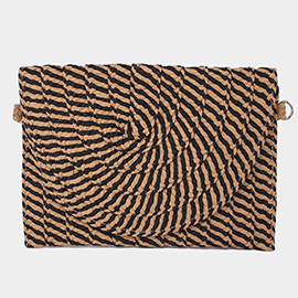 Swirl Straw Clutch / Crossbody Bag