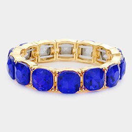 Cushion Square Stone Stretch Evening Bracelet