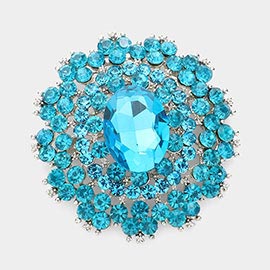 Oval Stone Centered Pin Brooch  
