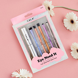 6PCS - Eye Brush Tool and Travel Case Set
