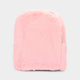 Solid Faux Fur Backpack Bag